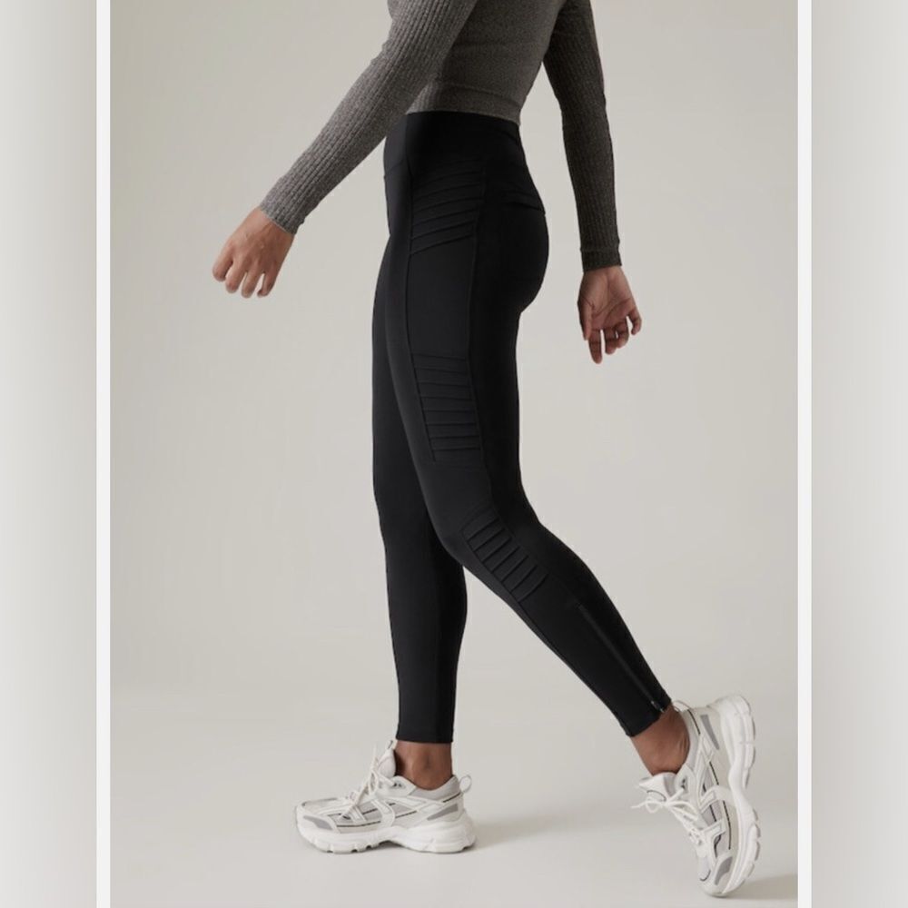Athleta Delancey Moto Tight NEW with tags Size XXS Black